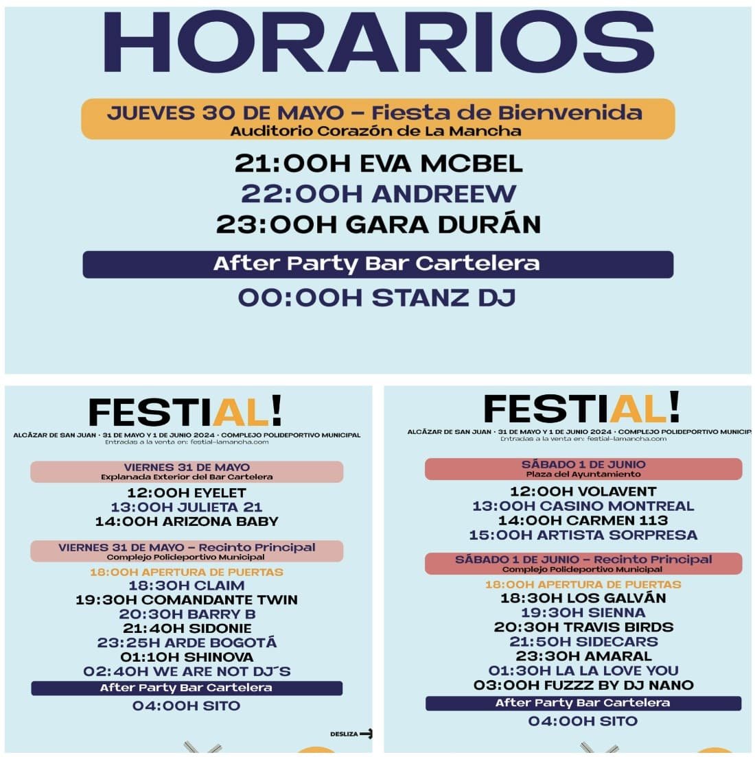 Horarios Festial! 2024
