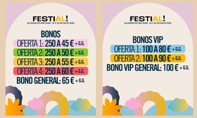 Precio abonos Festial 2025