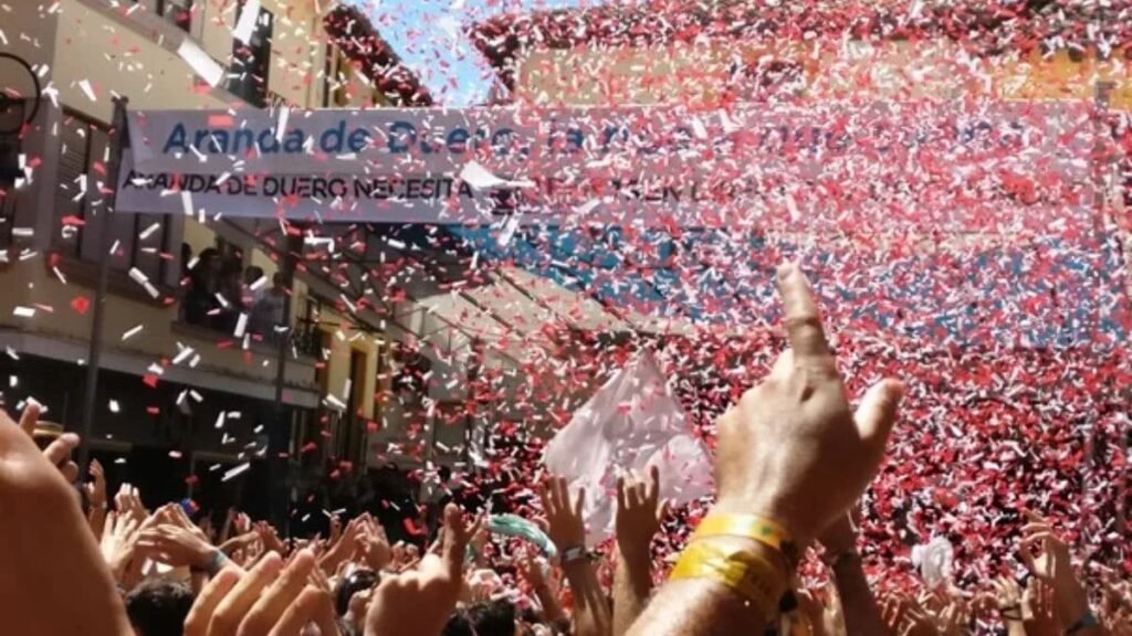 Plaza del trigo Sonorama con confeti